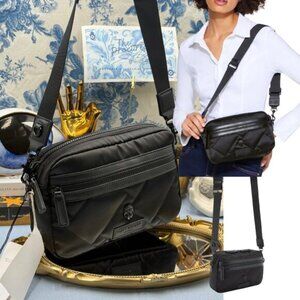 🆕 KURT GEIGER LONDON 🧿 NWT KGL Recycled Nylon Camera Crossbody, Black Drench